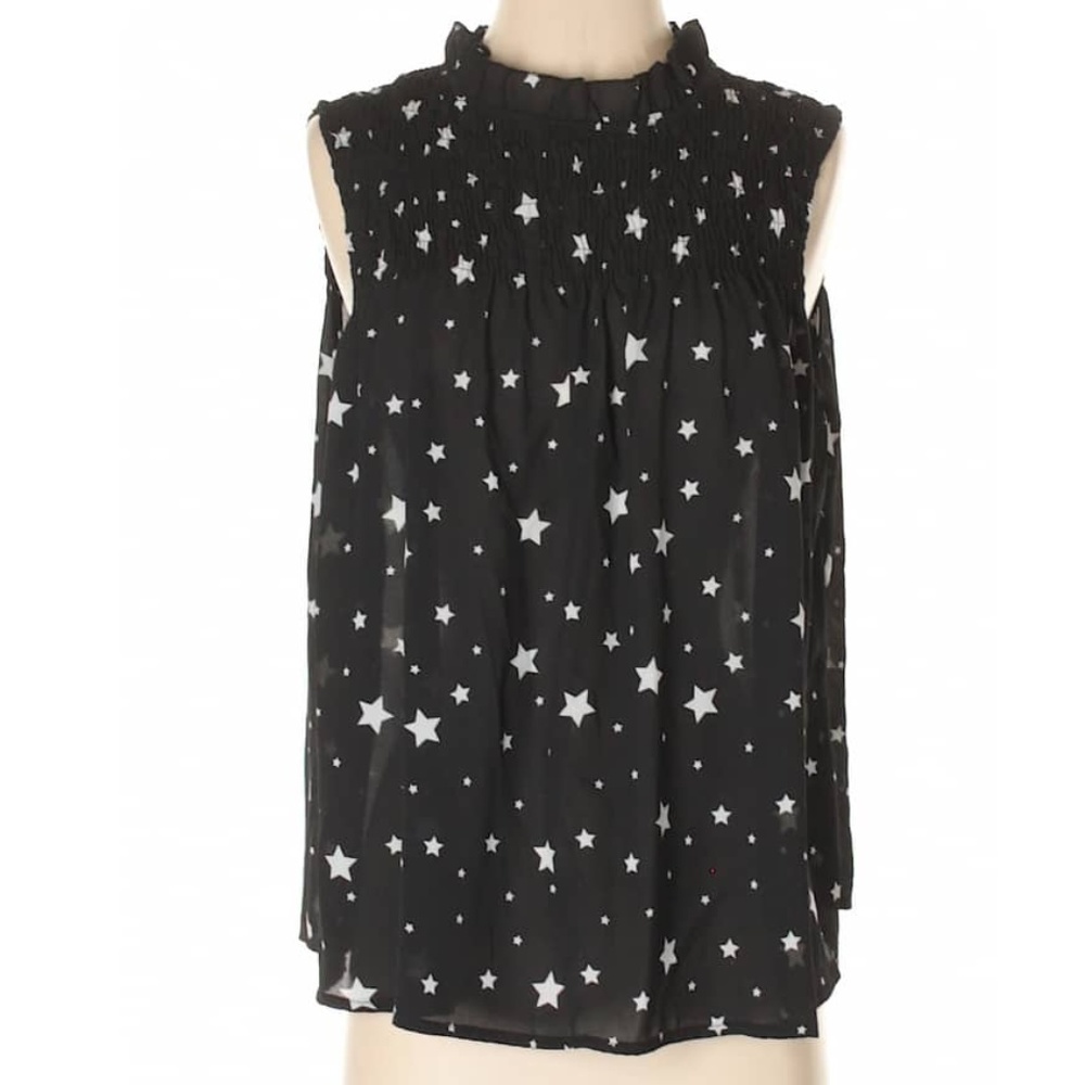 Live 4 truth Black blouse Star print